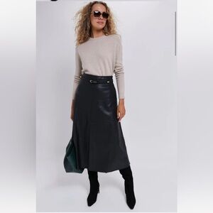 NWOT-Tuckernuck Lucille Black “Leather” Skirt- Size M